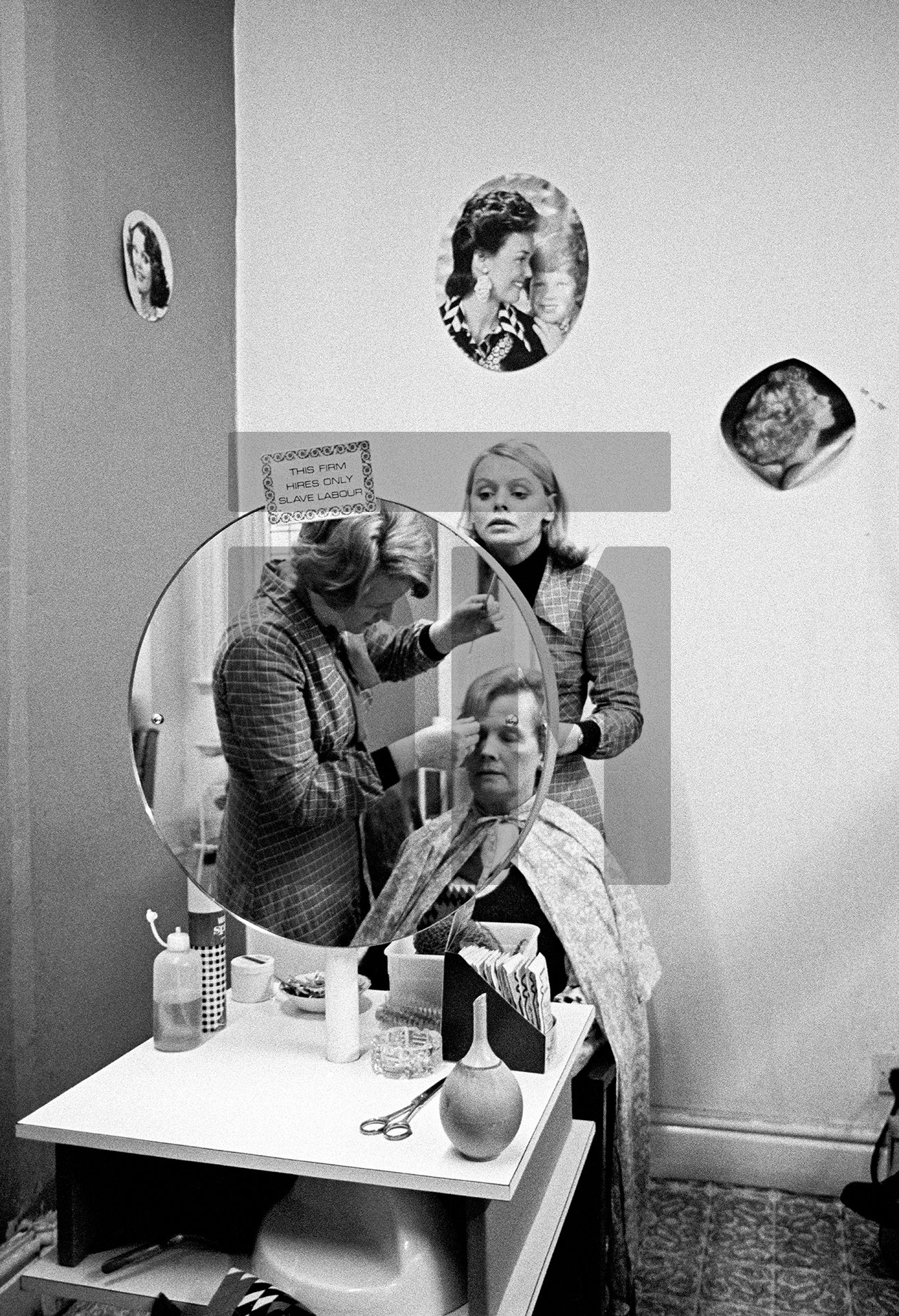 Ladies’ hairdresser, Nelson, Lancashire. January 1976 by Daniel Meadows