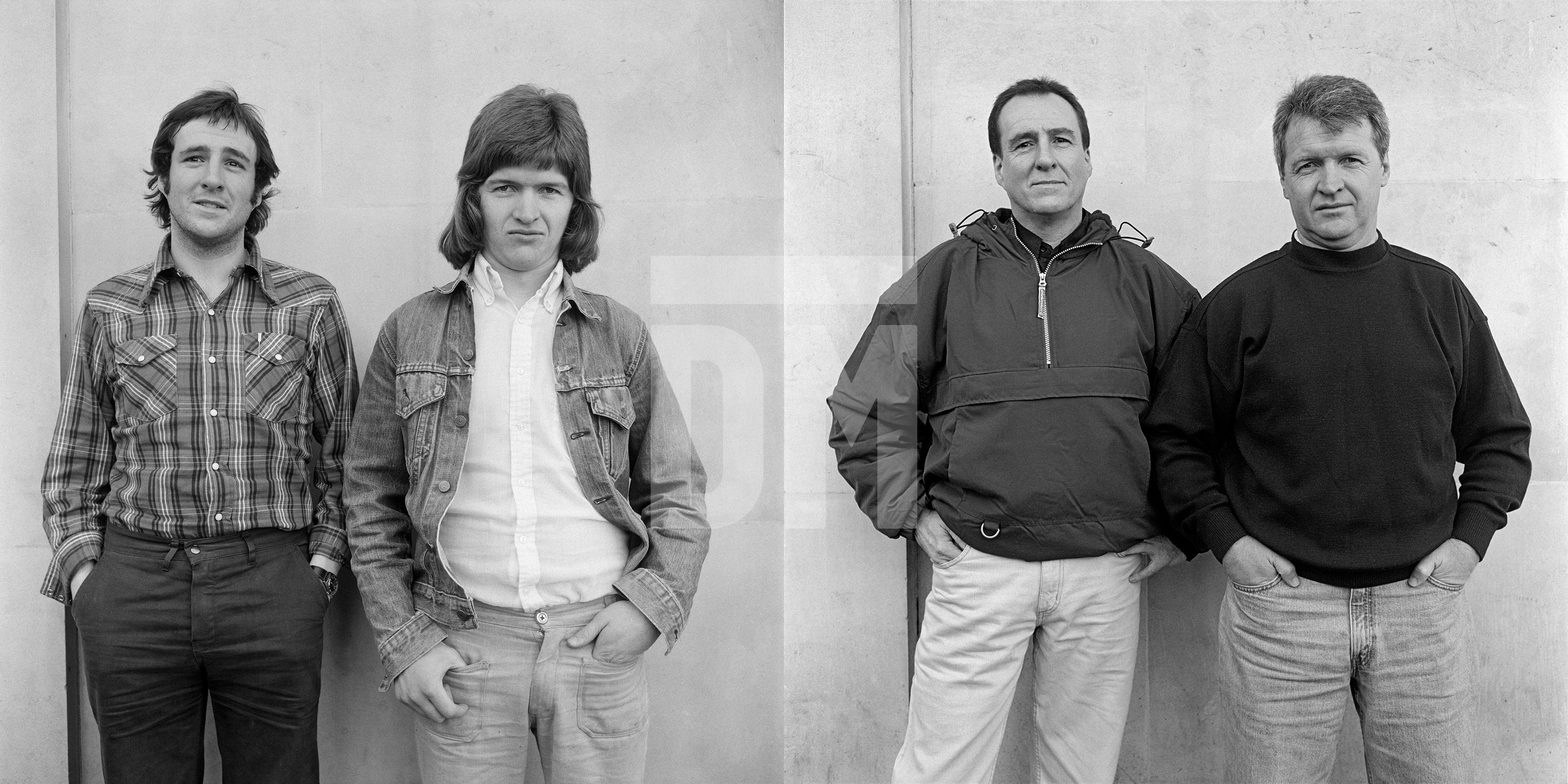 Friends: left Ken Emery, right Ed Murphy. Southampton. 1974 and 2000 by Daniel Meadows