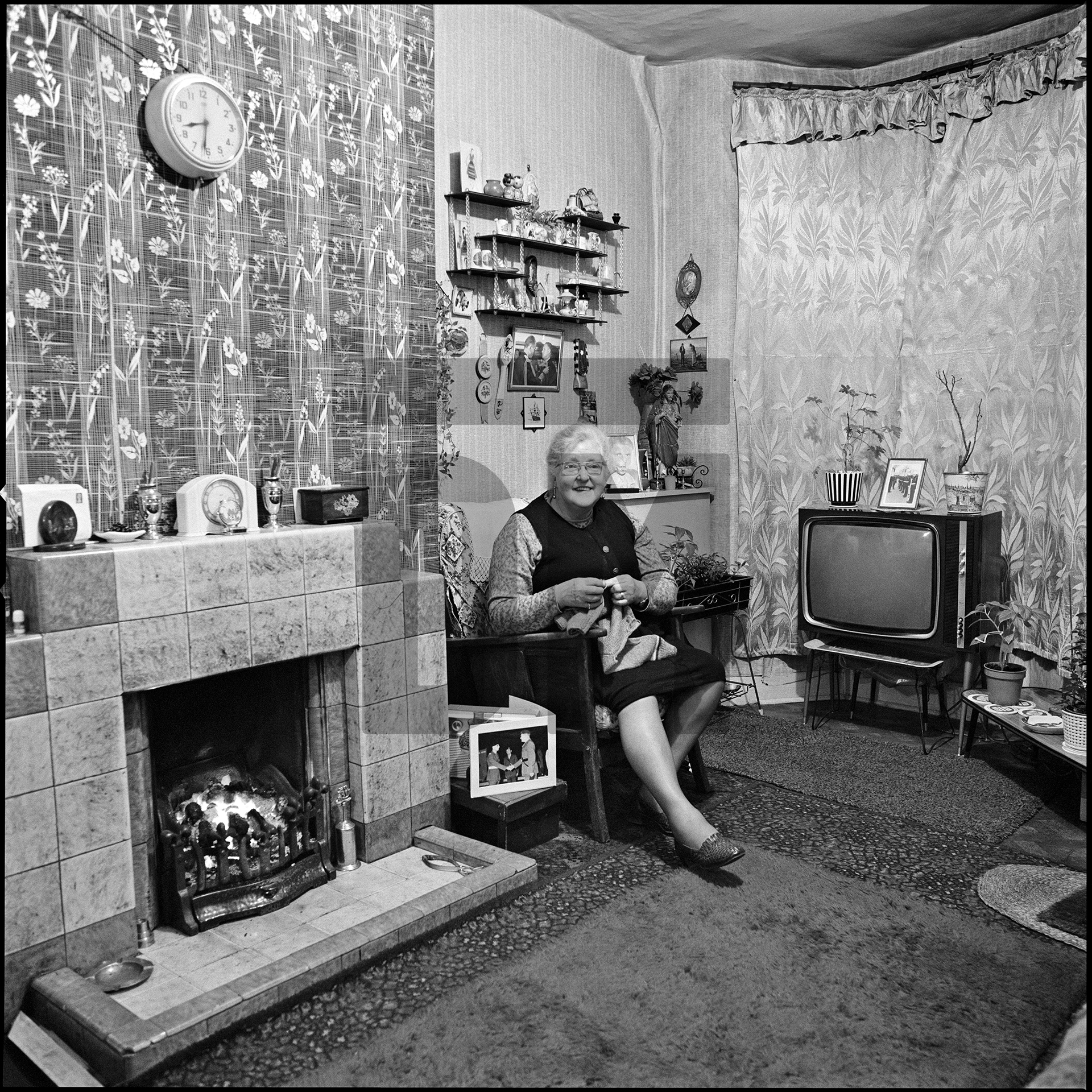 Mrs. Winter, resident of June Street, Salford. 1973 by Daniel Meadows