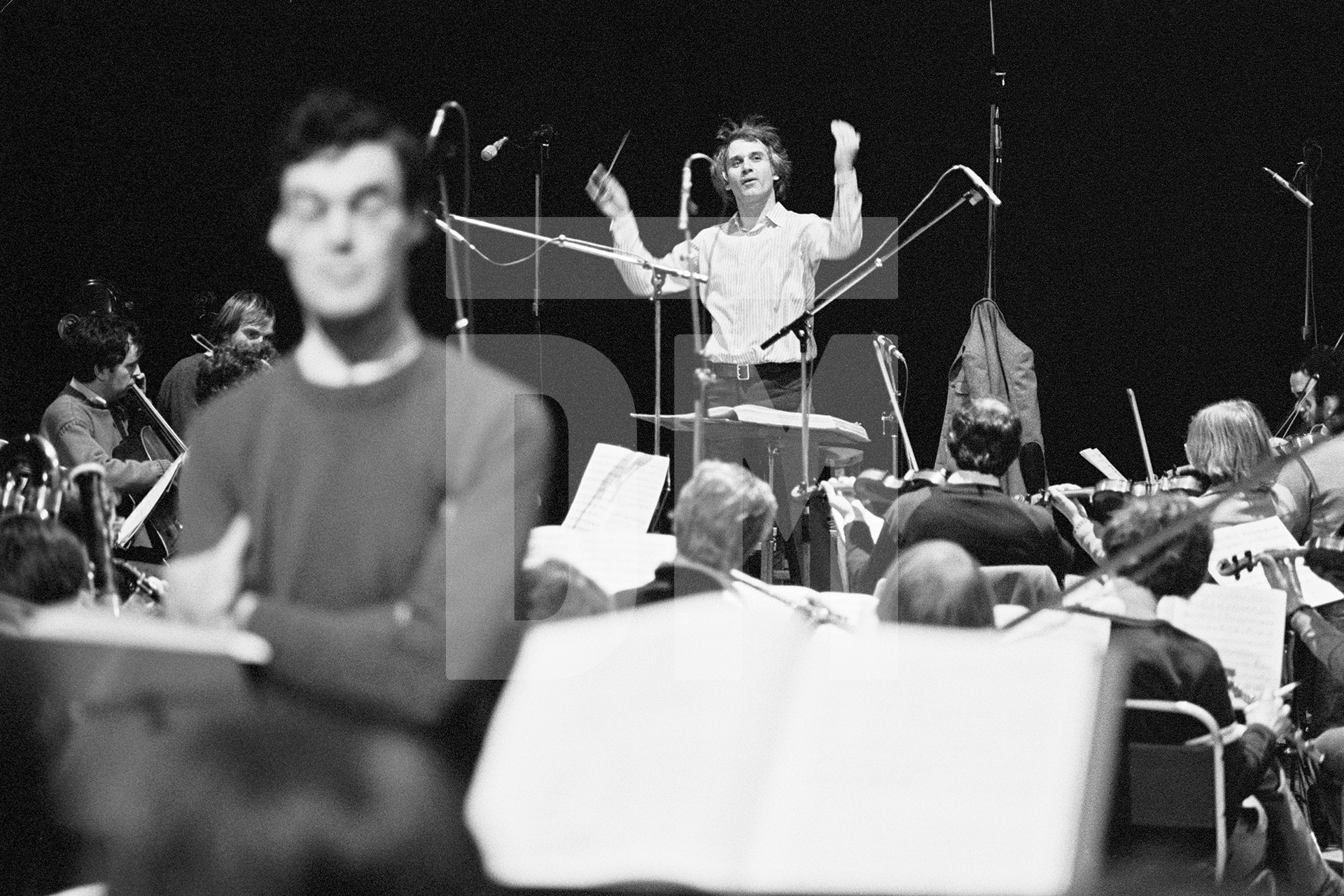 Audio Recording. Steuart Bedford conducting the English Chamber Orchestra. Elstree Studios, 29 Dec 1980 by Daniel Meadows