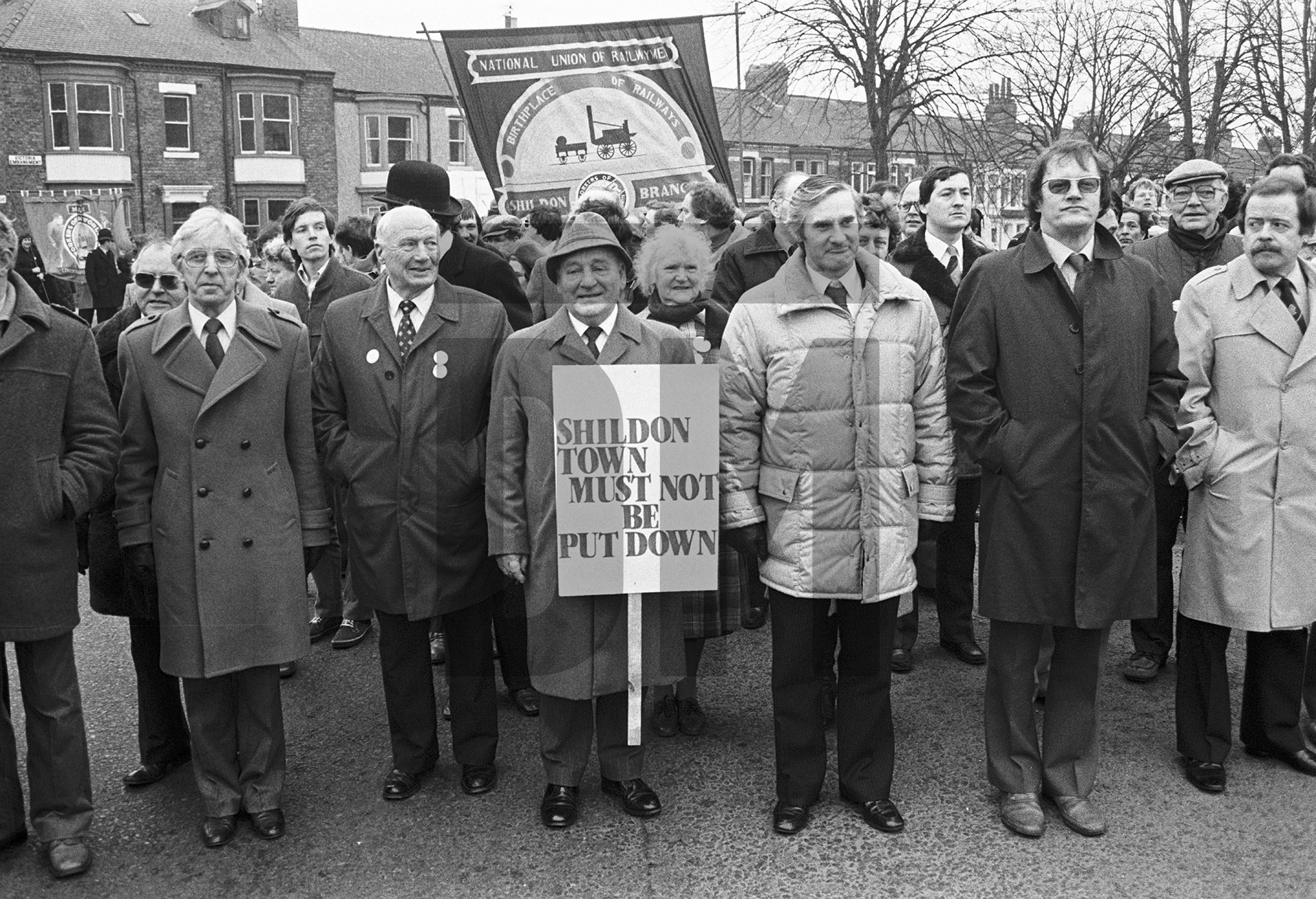 Demonstration against the closure of Shildon Wagon Works. 12 March 1983 by Daniel Meadows