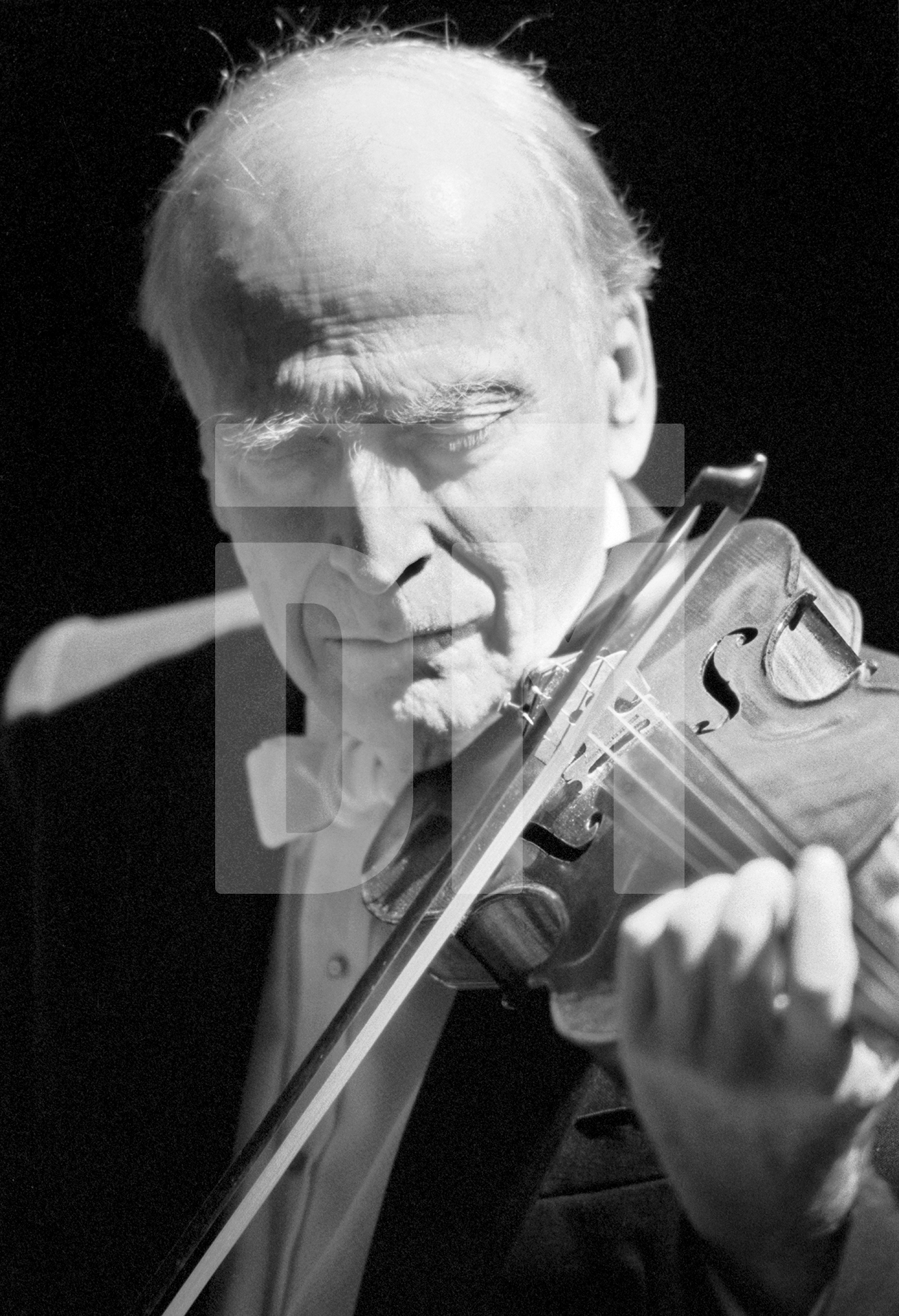 Yehudi Menuhin in 'Menuhin - A Family Portrait’. London. February 1989 by Daniel Meadows