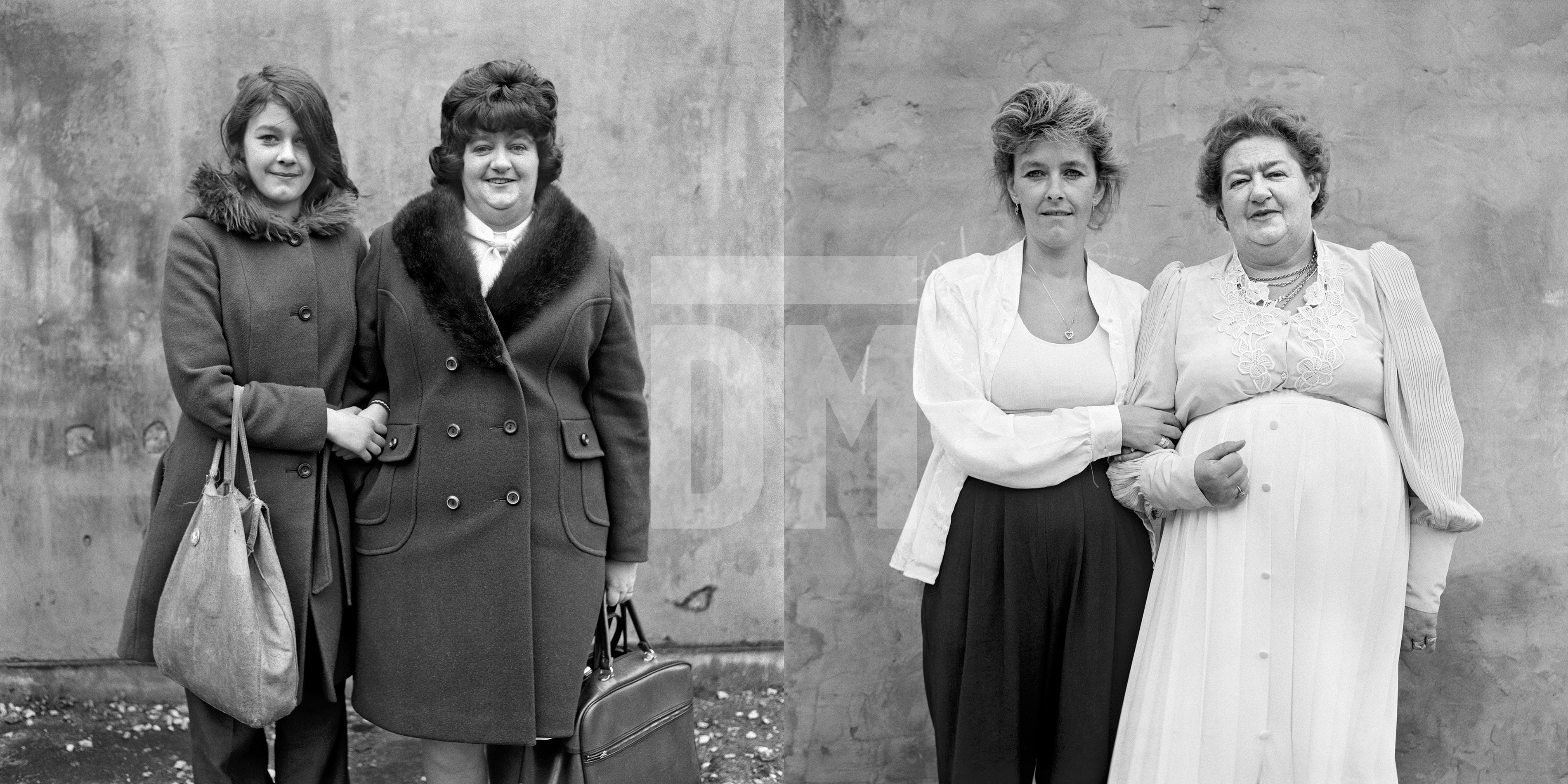 Mother and daughter: left Karen Cubin, right Barbara Taylor. Barrow-in-Furness, Cumbria. 1974 and 1995 by Daniel Meadows