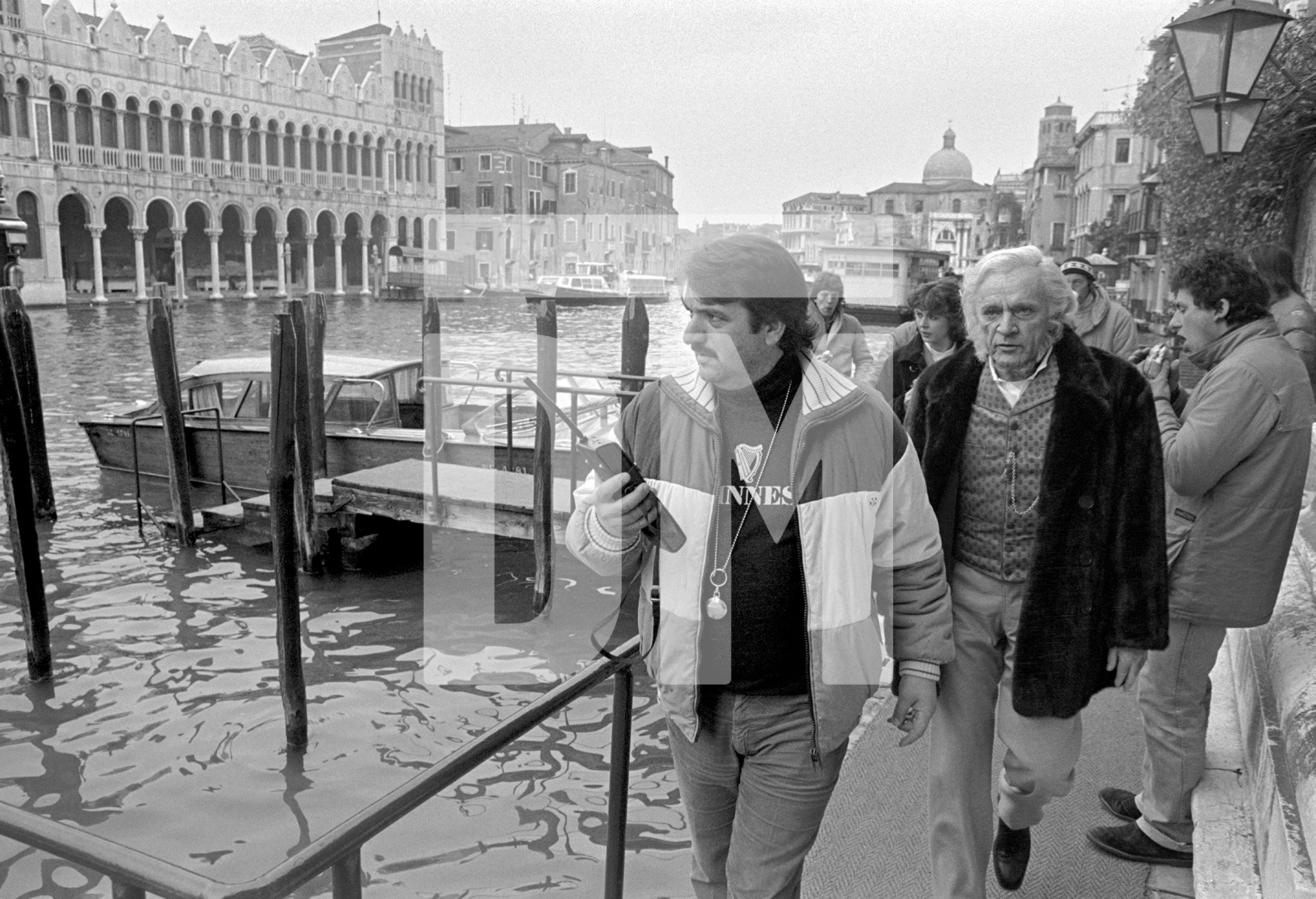 Simon Channing-Williams [associate producer] and Richard Burton [Richard Wagner] on the set of 'Wagner'. Venice 1982 by Daniel Meadows