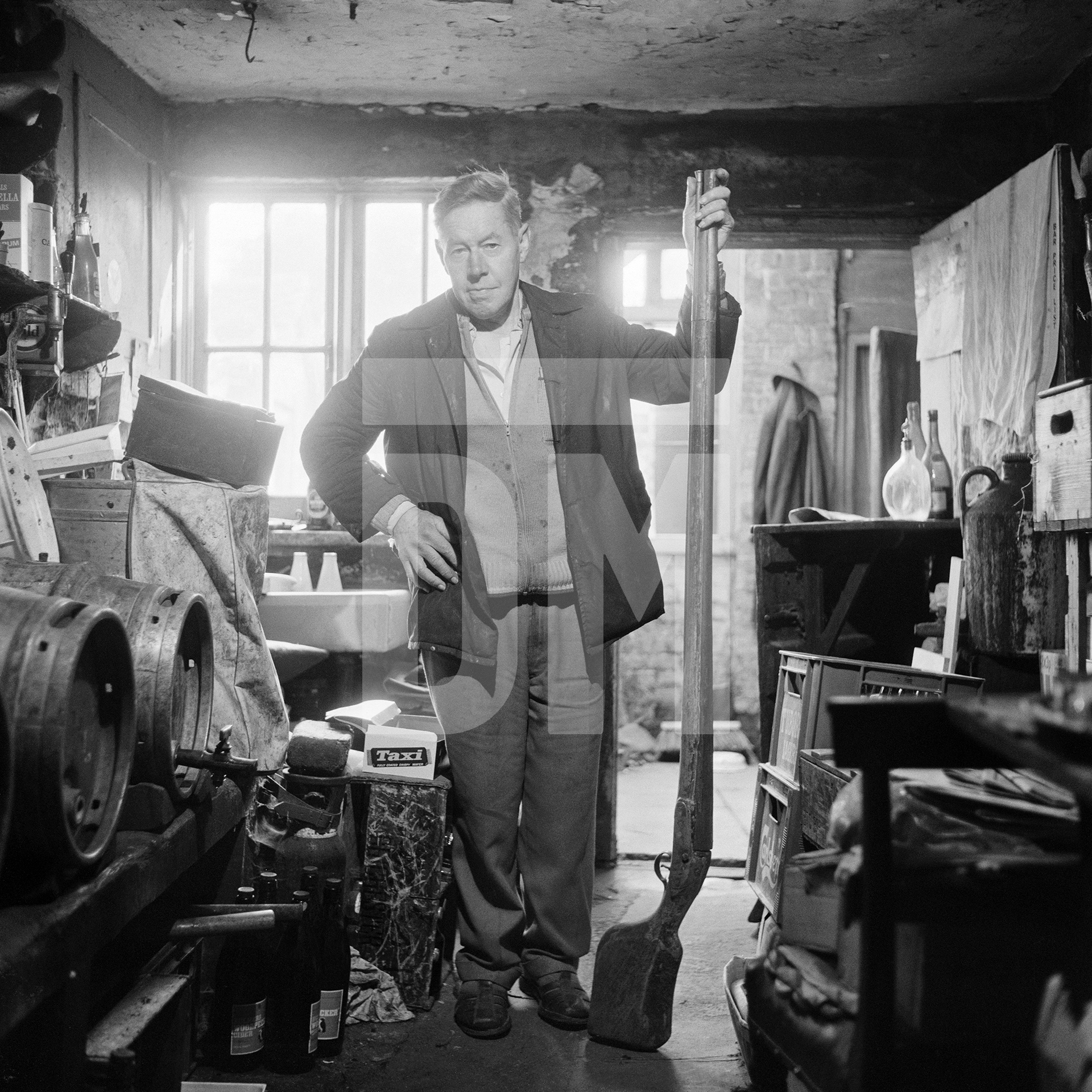 Edward Wyndham Miller of the Sussex Brewery (pub), Hermitage, Emsworth, Hampshire. April 1974 by Daniel Meadows