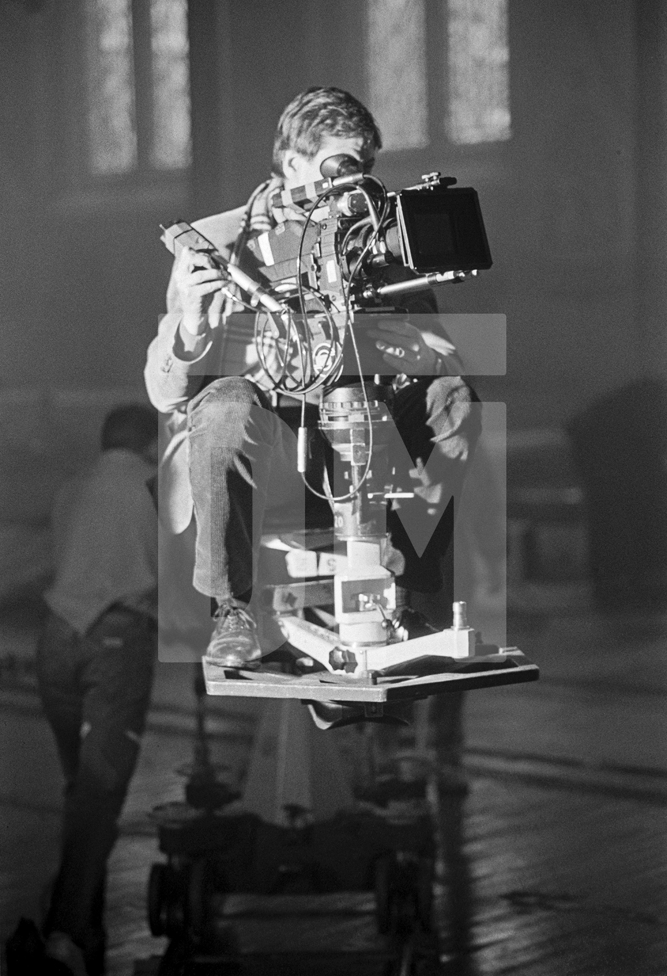 Hindemith. Tony Palmer [director] on the camera crane by Daniel Meadows