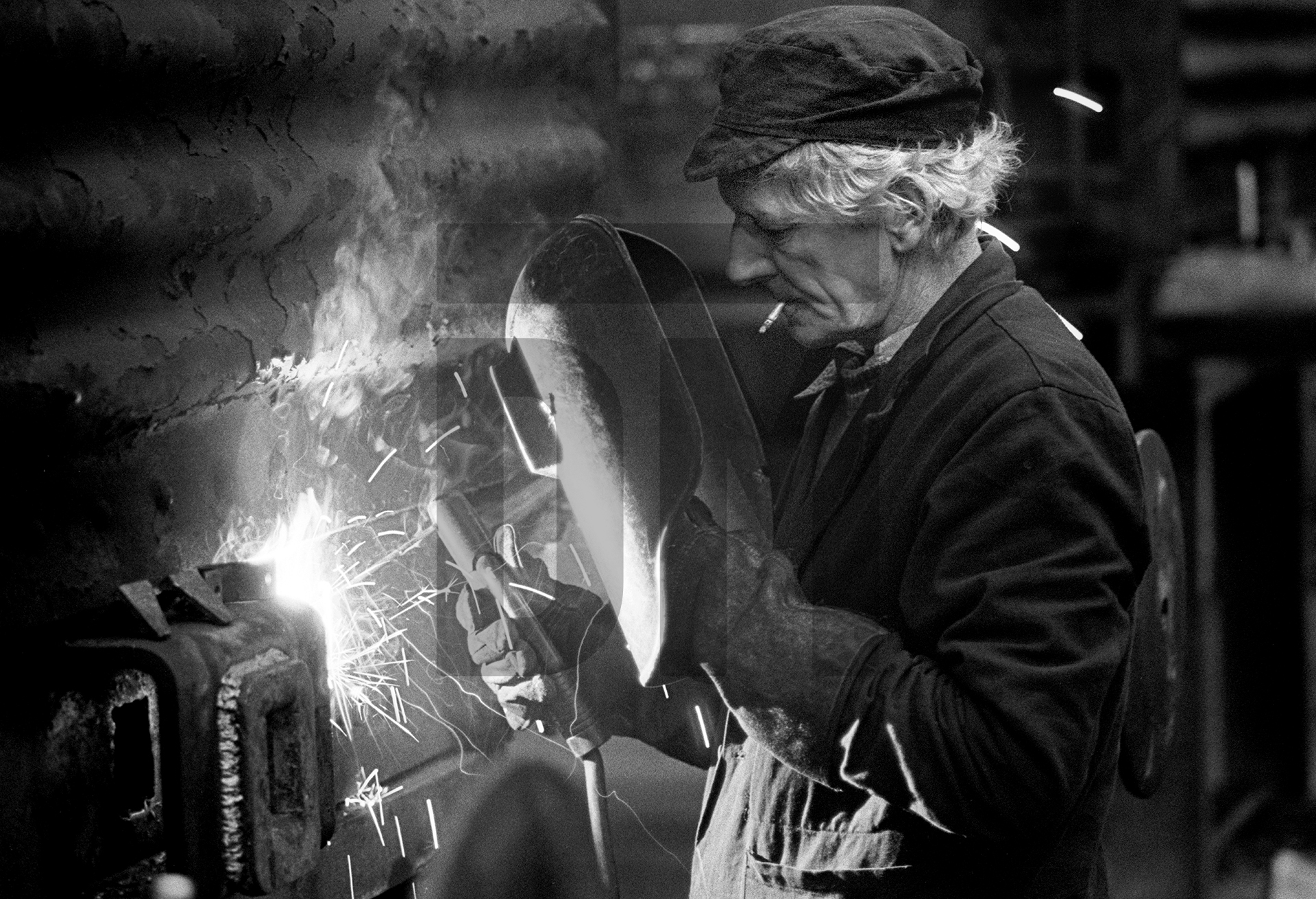 Welder, Shildon Wagon Works, Durham. February 1983 by Daniel Meadows