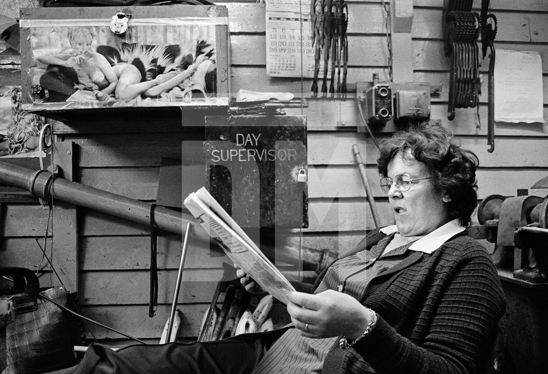 Millworker on lunch break, Mytholmroyd, West Yorkshire. January 1977 by Daniel Meadows