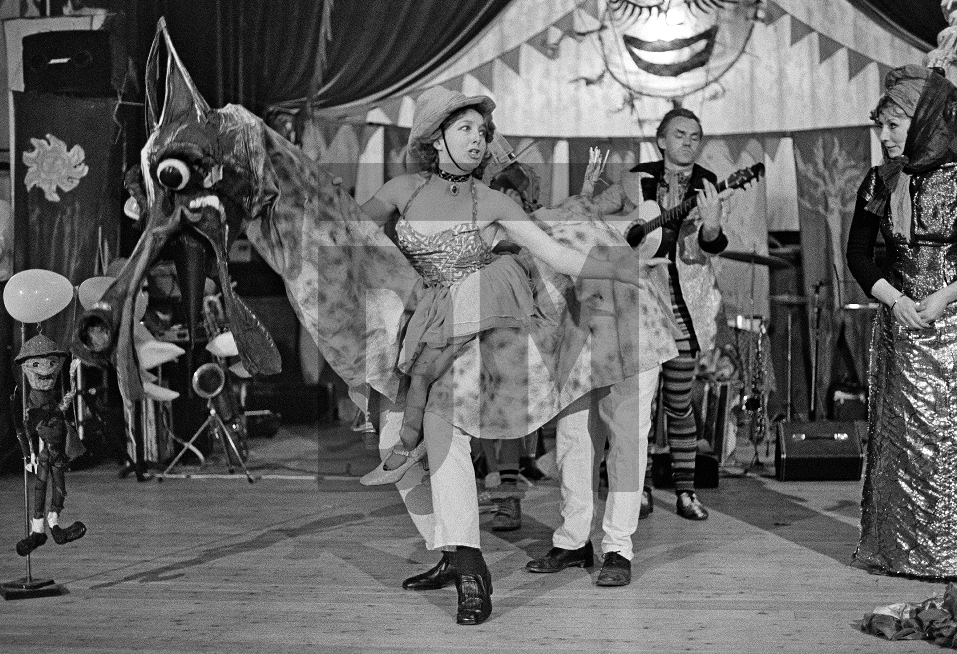 Performer Sue Gill, Barn Dance, Millom, Cumbria. August 1981 by Daniel Meadows