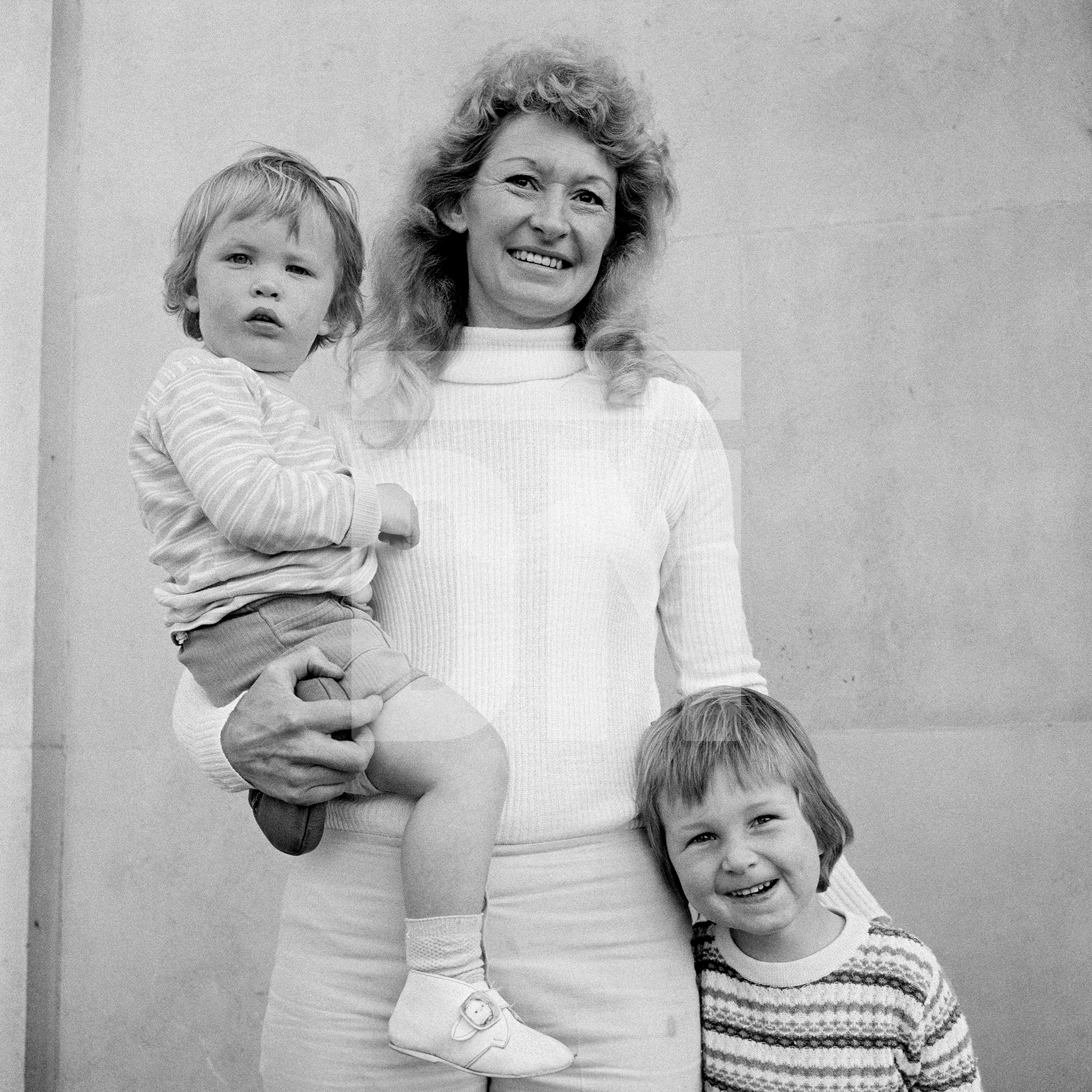 Mother and sons: left-to-right Dave, Maggie and Steve Summerton, Southampton. May 1974 by Daniel Meadows