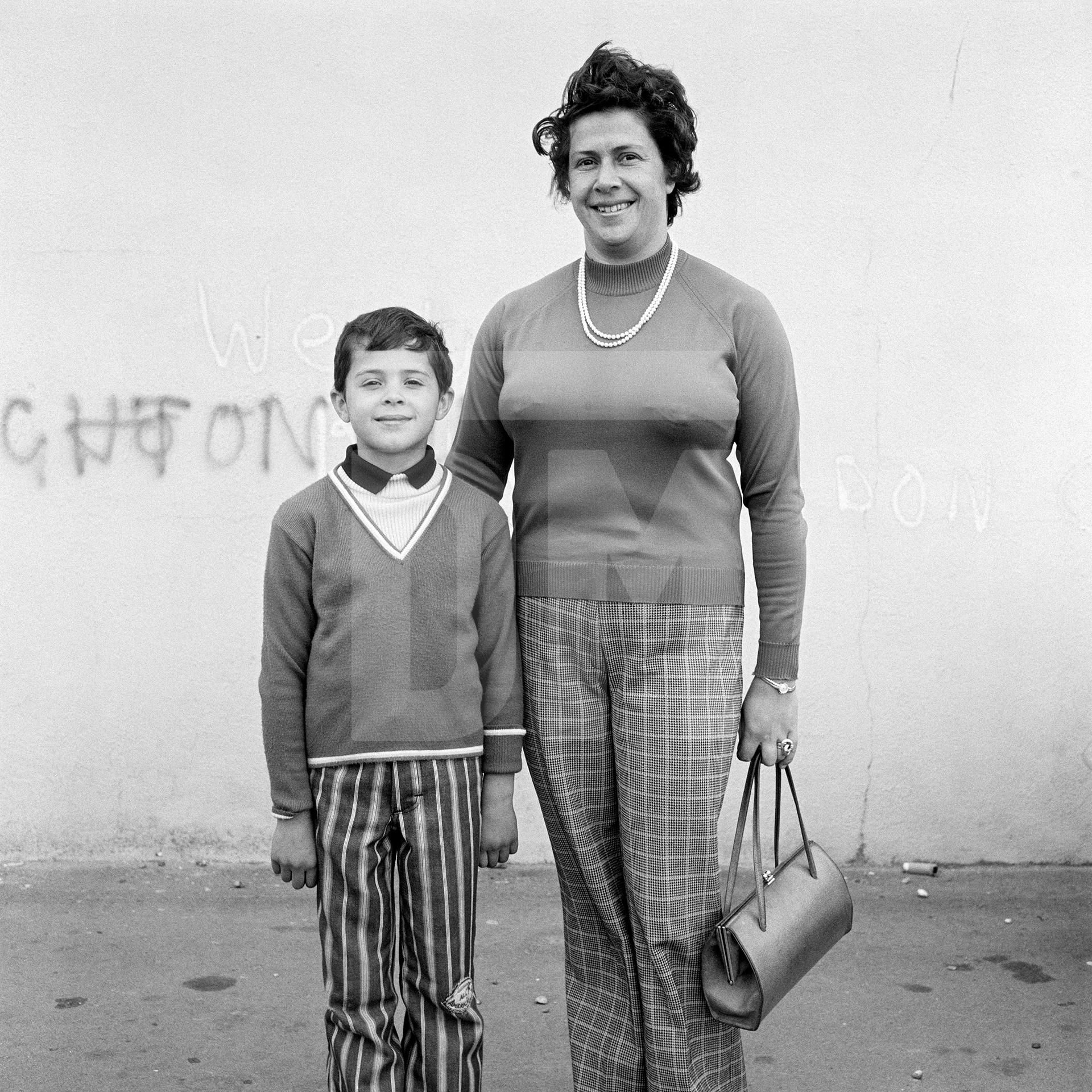 Mother and son, Susie and Peter Gatesy, Brighton, Sussex. May 1974 by Daniel Meadows