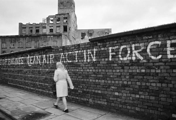 ‘Stop Engines Clean Air Act In Force, Stockport. February 1977