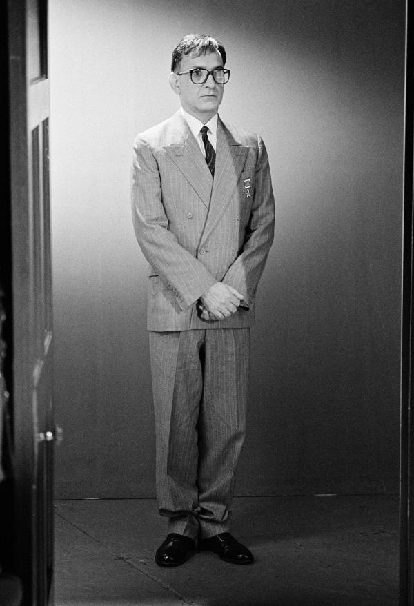 Ben Kingsley [Dmitri Shostakovich]. Location: Alhambra Theatre, Bradford.  February 1987