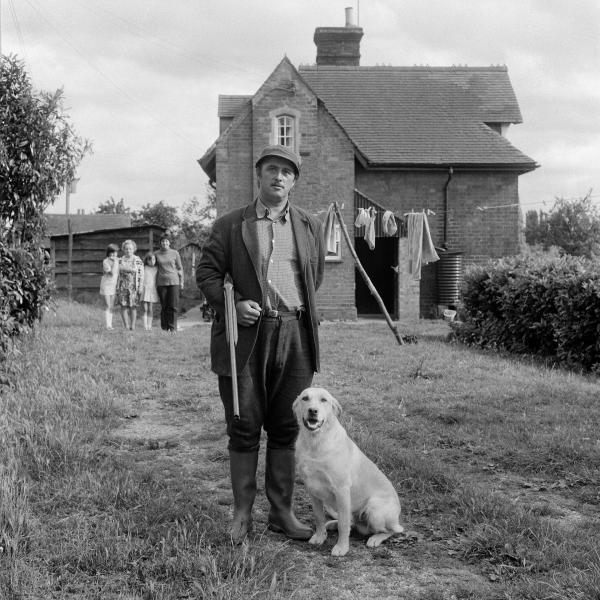 Mike Fitzer, under-keeper, and family, Great Washbourne, Gloucestershire. July 1974