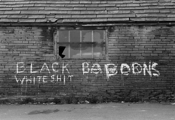 ‘Black white shit baboons’, Blackburn. April 1978