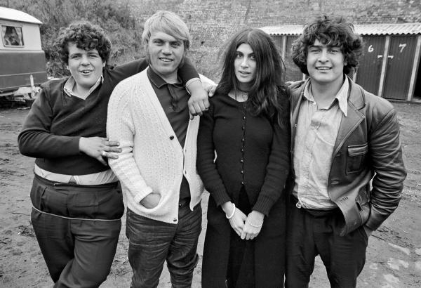 Shireen Shah third from left, sociology student at Manchester Polytechnic, whose undergraduate dissertation was illustrated with photographs from this series. Gypsy and Traveller Site, Stockport. 1971