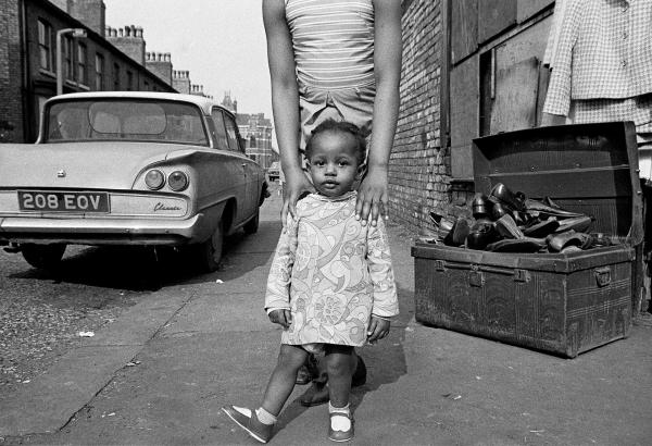 Portrait made on the street outside The Shop on Greame Street, Moss Side, Manchester. February-April 1972