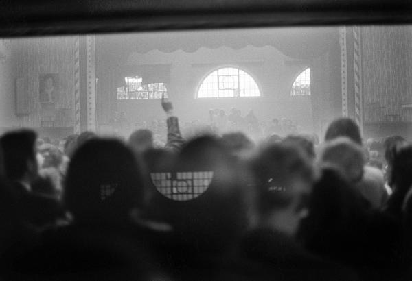 Inside a strike meeting,Barrow-in-Furness, Cumbria. November 1974