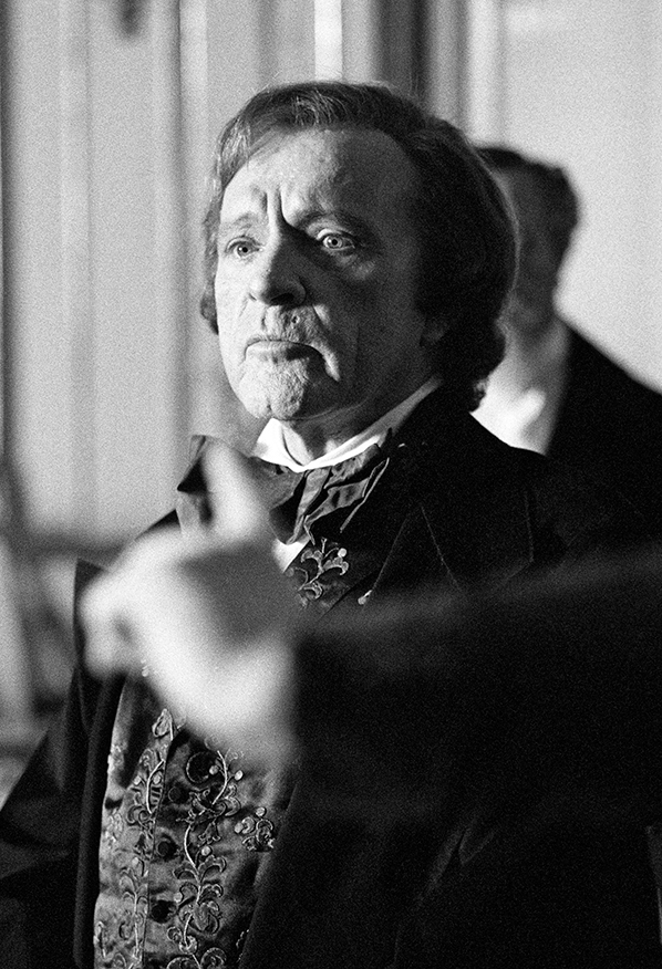 Richard Burton [Richard Wagner], on set in Vienna. Tony Palmer’s ‘Wagner’, January 1982