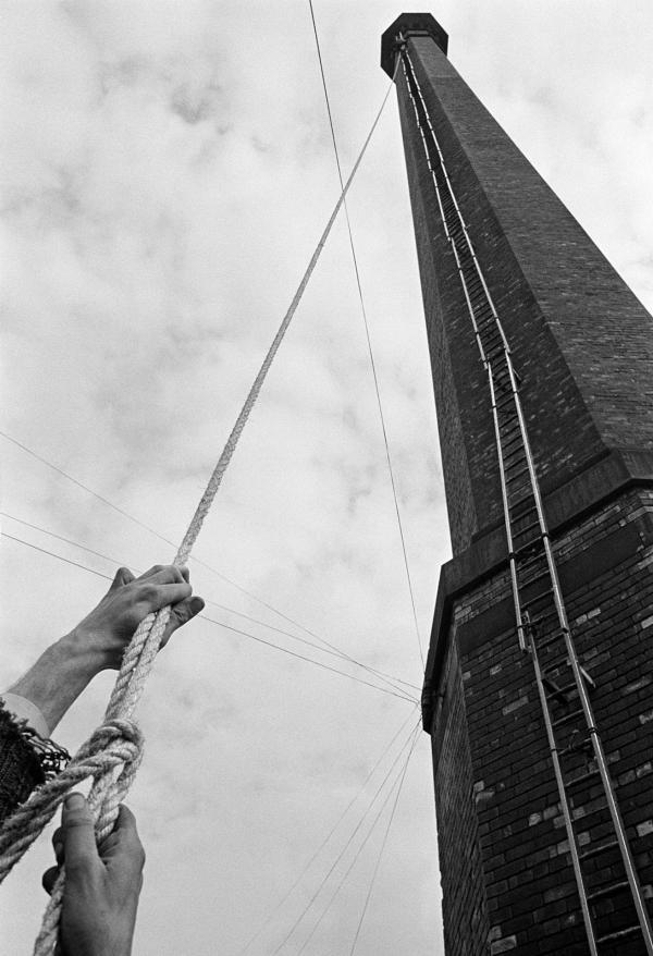 Laddering almost complete, as seen from the point-of-view of the steeplejack’s assistant. September 1976