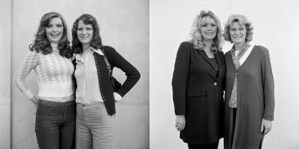 The Brasher sisters: left Lyn, right Stella. Southampton and Hayling Island, Hampshire. 1974 and 1999