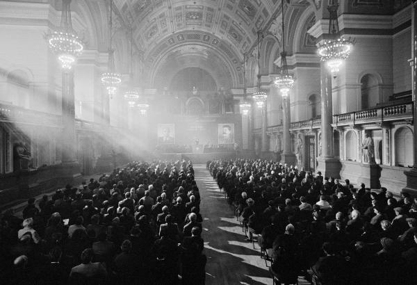 Shostakovich is denounced from the podium in Moscow, January 1948. Location: St. George’s Hall, Liverpool.  February 1987