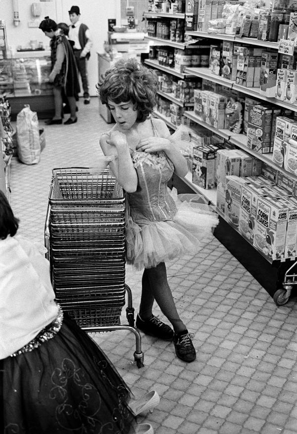 Fancy Dress Christmas shopping, Bromley. December 1984