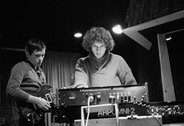 Bernard Sumner of Joy Division and Factory producer Martin Hannett, Pennine Sound Studio, Oldham. January 1980