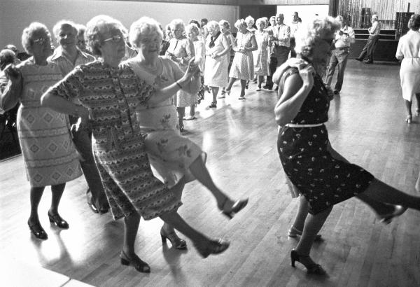 Age Concern Tea Dance, Spennymoor, Co. Durham. August 1981