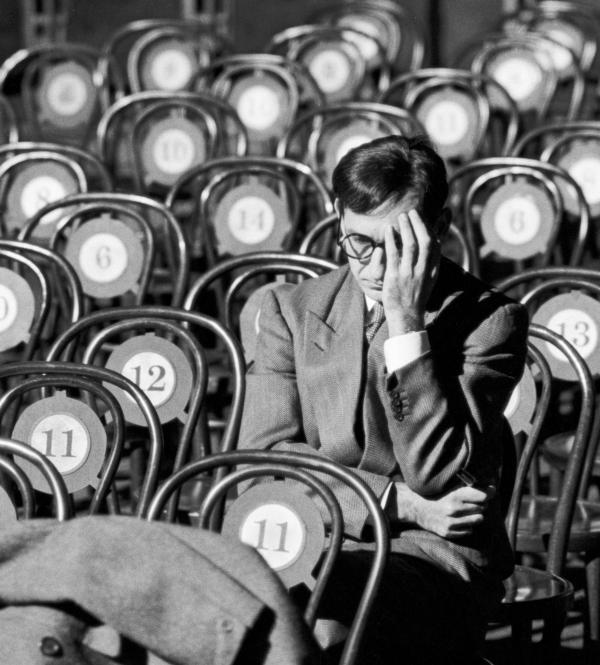 Denounced. Shostakovich in Moscow, January 1948. Ben Kingsley [Dmitri Shostakovich], St. George's Hall, Liverpool. February 1987