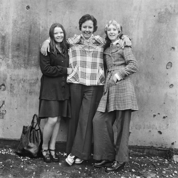 Left-to-right: Angela Hendley, Dot Rooney, Kim Hillman, Barrow-in-Furness, Cumbria. November 1974