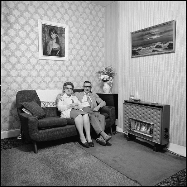 Annie and Herbert Steele. (Identified as his grandparents by Tim Curtis who explained in May 2015 that Annie and Herbert had lived at no.3 June Street.) Residents of June Street, Salford. 1973