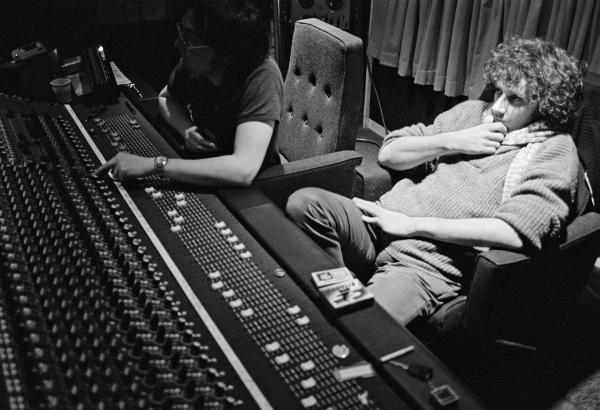 Martin Hannett, Factory producer of Joy Division records, at Pennine Sound Studio, Oldham. January 1980