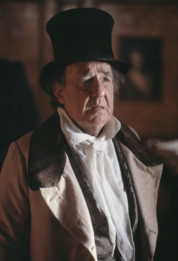 Michael Hordern [Mr Tatham] in ‘The Fool’. Sands Films, Rotherhithe. London, 1990
